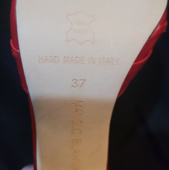 Red Manolo Blahnik peep toes size 37 - Picture 3 of 4